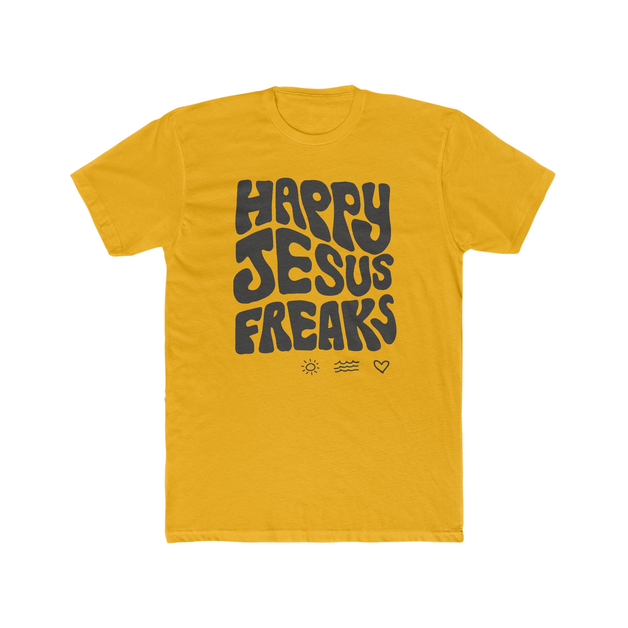 Happy Jesus Freaks Men s Cotton Crew Tee